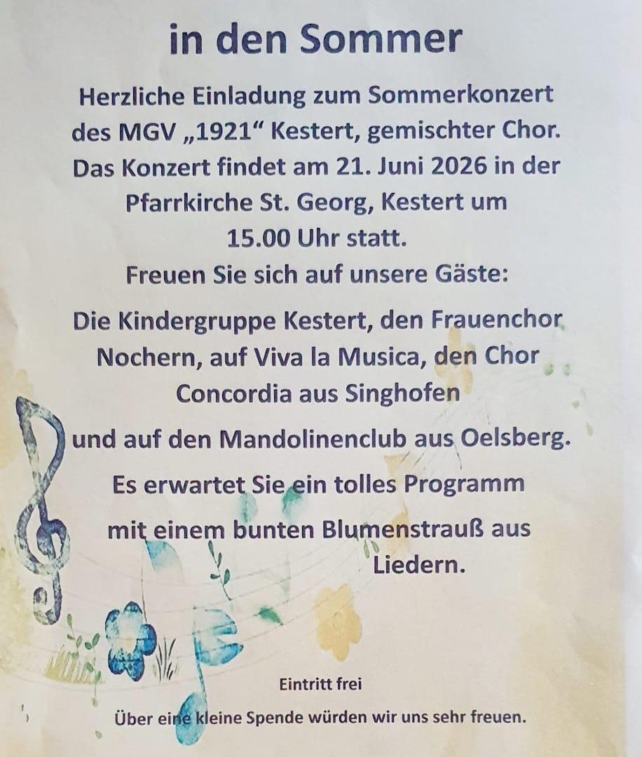 Sommerkonzert_Kestert | &copy; MGV "1921" Kestert