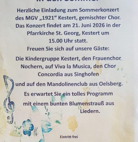 Sommerkonzert_Kestert | &copy; MGV "1921" Kestert